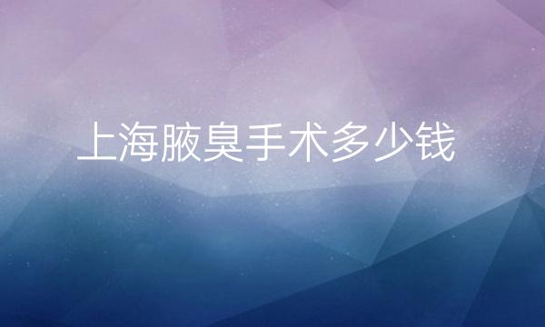 上海腋臭手术整形医院哪家好?医院排名介绍