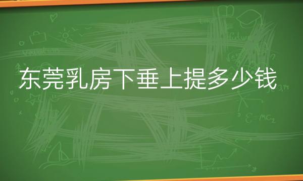 东莞乳房下垂上提哪家医院比较好?价格一览