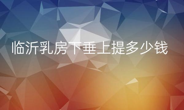 临沂乳房下垂上提整形医院哪家好?医院名单