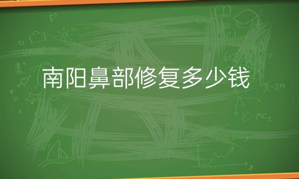 南阳鼻部修复哪家医院比较好?鼻修复价格参考!