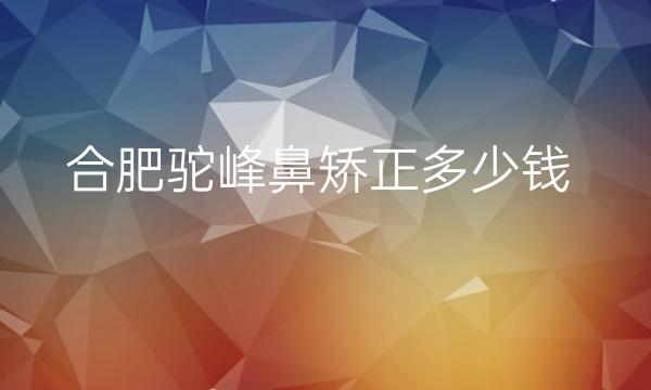 合肥驼峰鼻矫正整形医院哪家好?医院名单