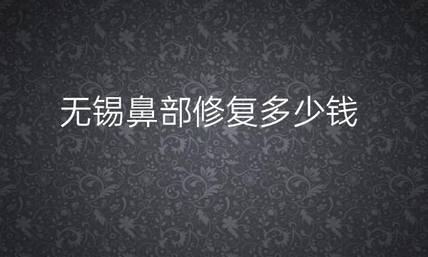 无锡鼻部修复哪家医院比较好?多少钱?