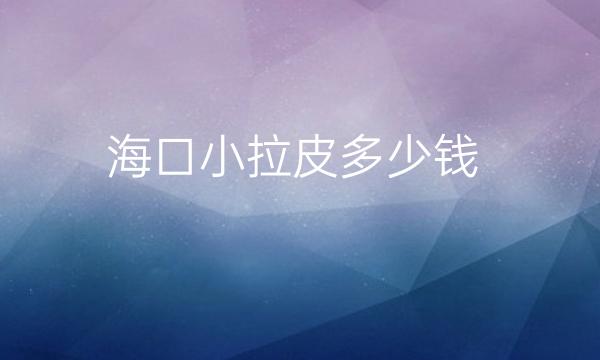 海口小拉皮哪家医院比较好?价格揭晓