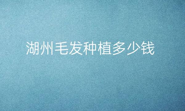 湖州毛发种植哪家医院比较好?价格一览